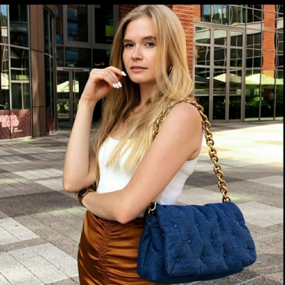 Zara quilted Denim crossbody bag - Picture 2 of 7